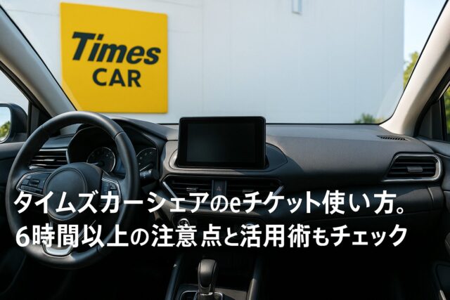 タイムズカーシェアのeチケット使い方。6時間以上の注意点と活用術もチェック