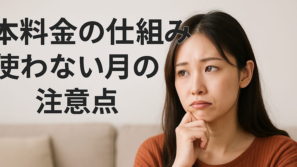基本料金の仕組みと使わない月の注意点